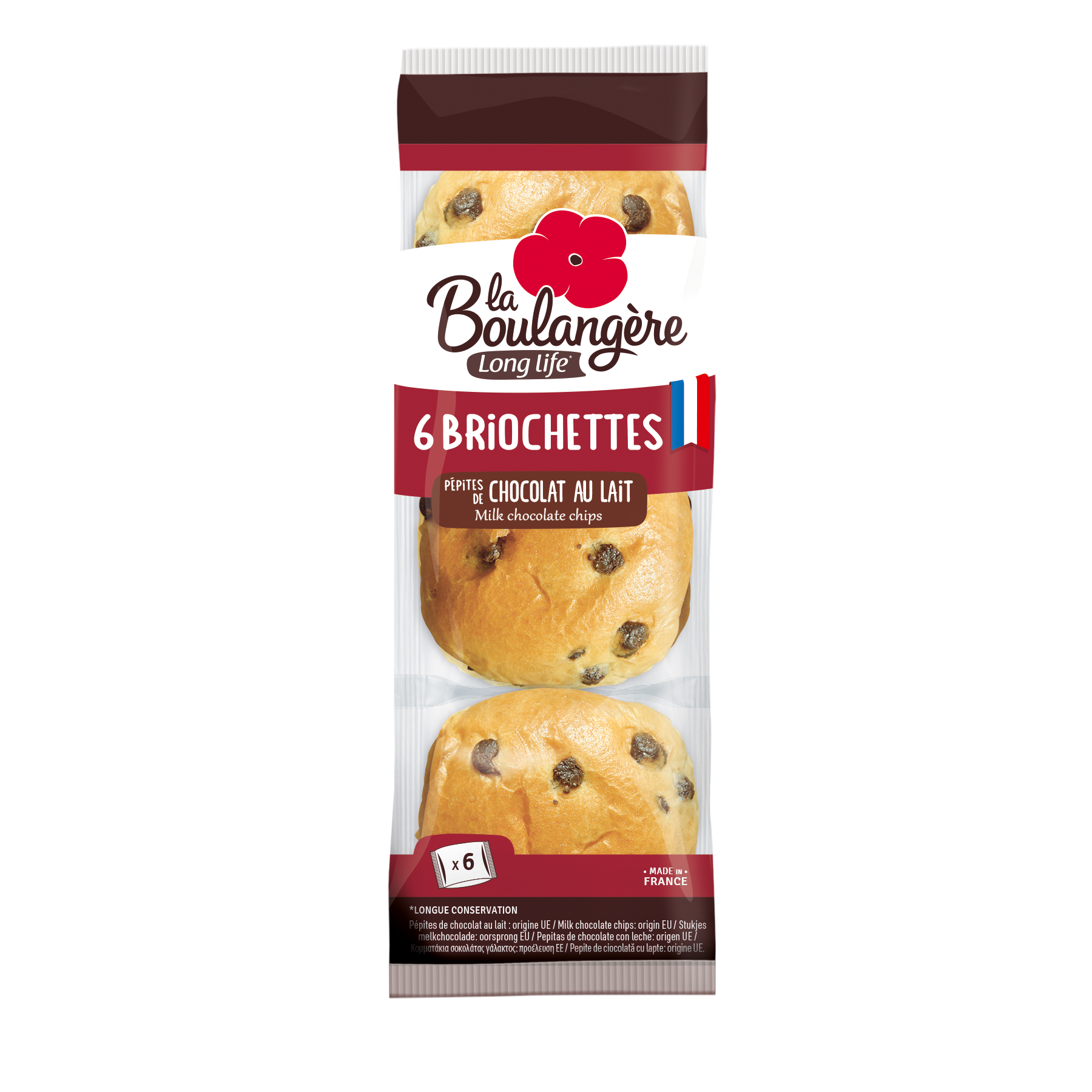 Long Life Briochettes Milk Chocolate Chips 6pk 210g