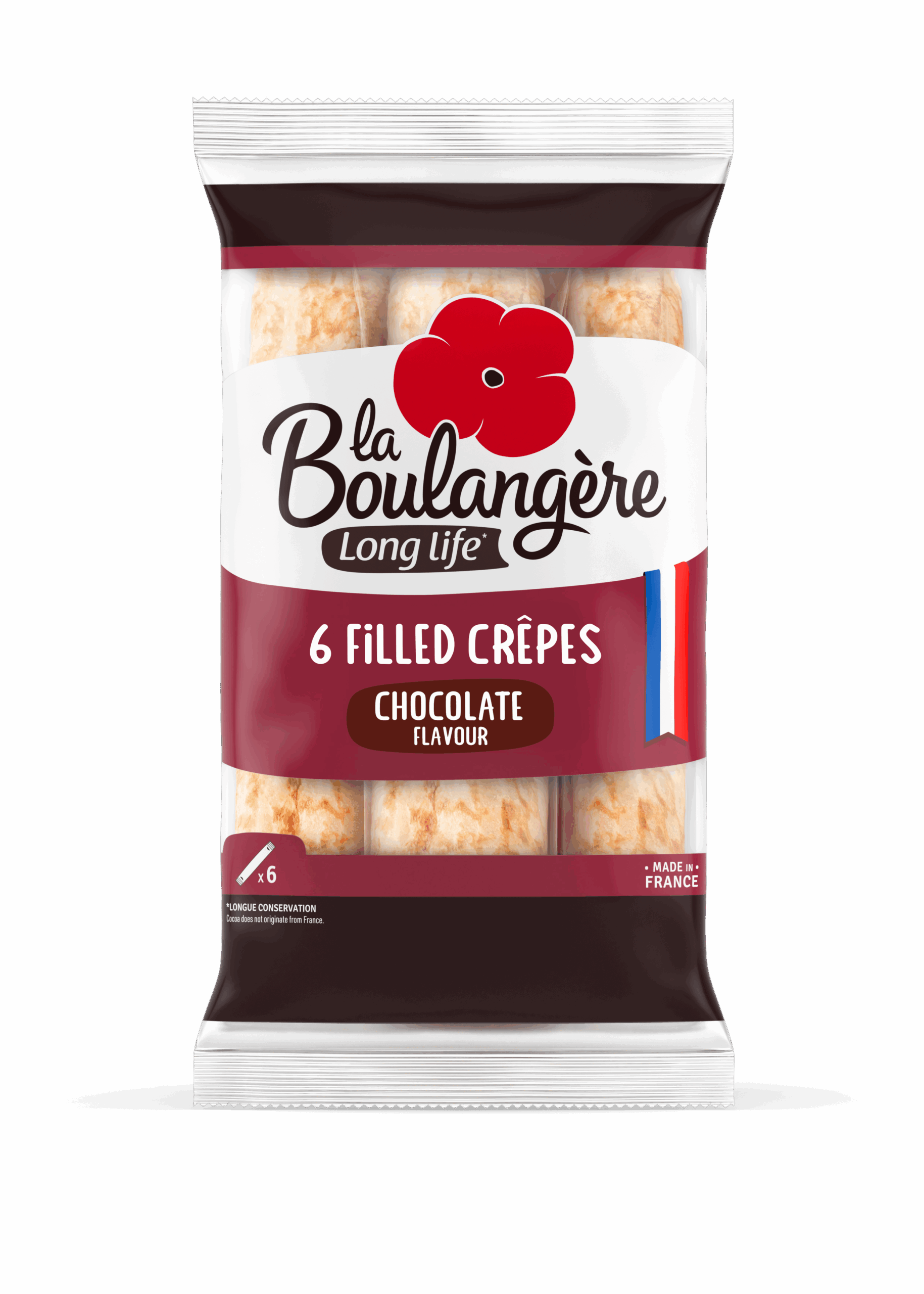 Long Life Chocolate Filled Crepes 6pk 192g